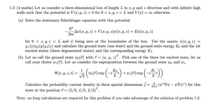 Solved 3 ( 4 marks) Let us consider a three-dimensional box | Chegg.com