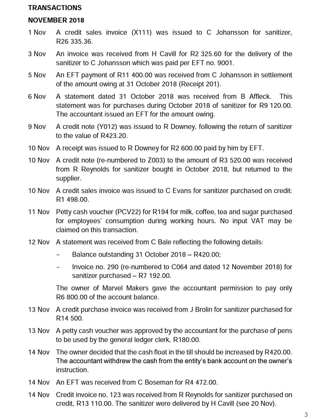 Complete the general journal, creditors and debtors