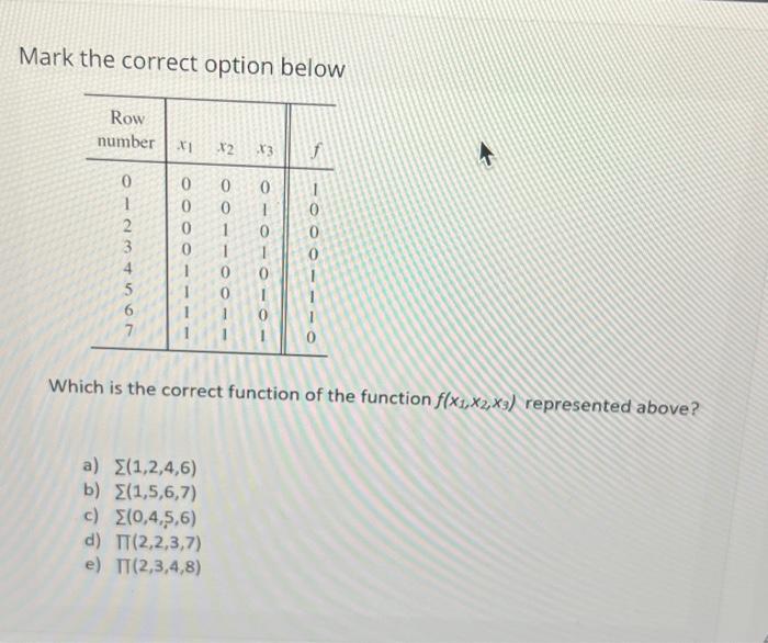 Solved Mark The Correct Option Below Which Is The Correct | Chegg.com