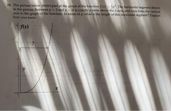 Solved 18. The picture below shows part of the graph of the | Chegg.com