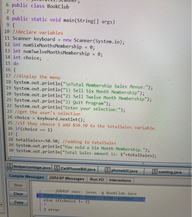Solved this is a java programm and i cant figure out whats | Chegg.com
