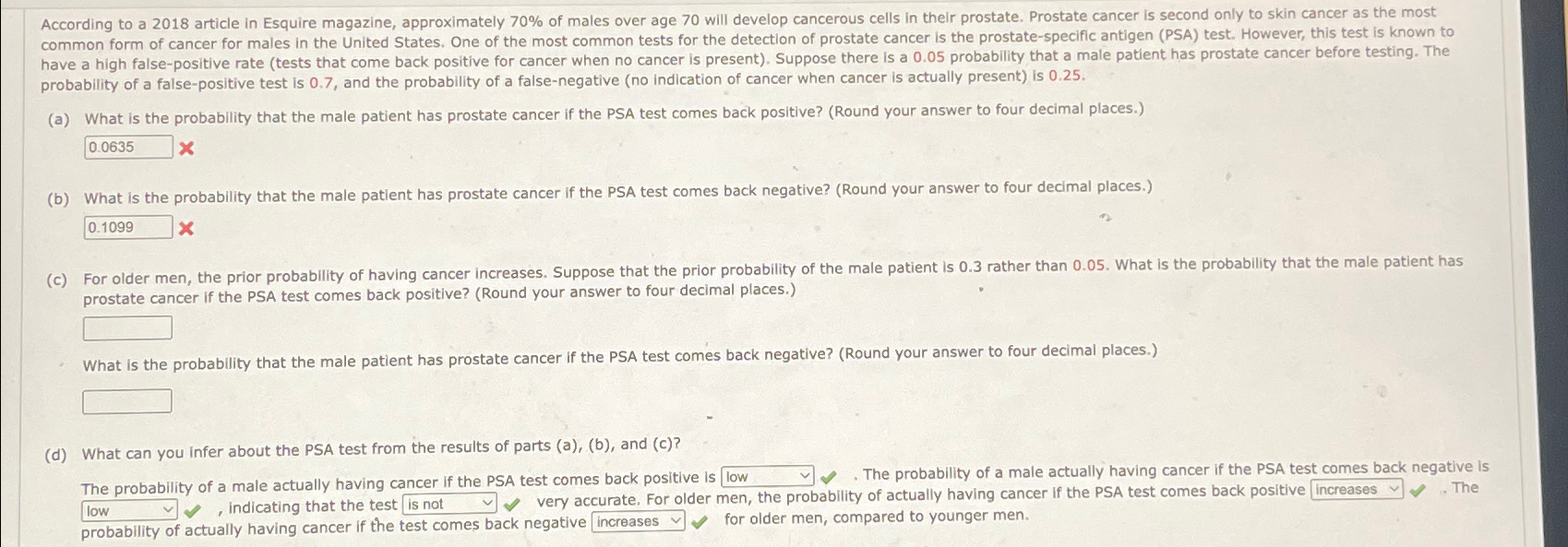 Solved probability of a false-positive test is 0.7 , ﻿and | Chegg.com