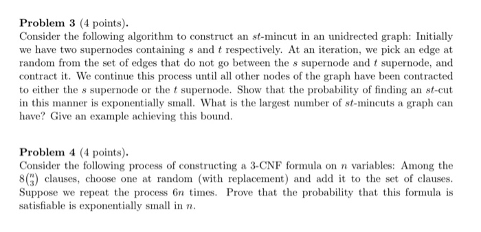 Problem 3 (4 points). Consider the following | Chegg.com