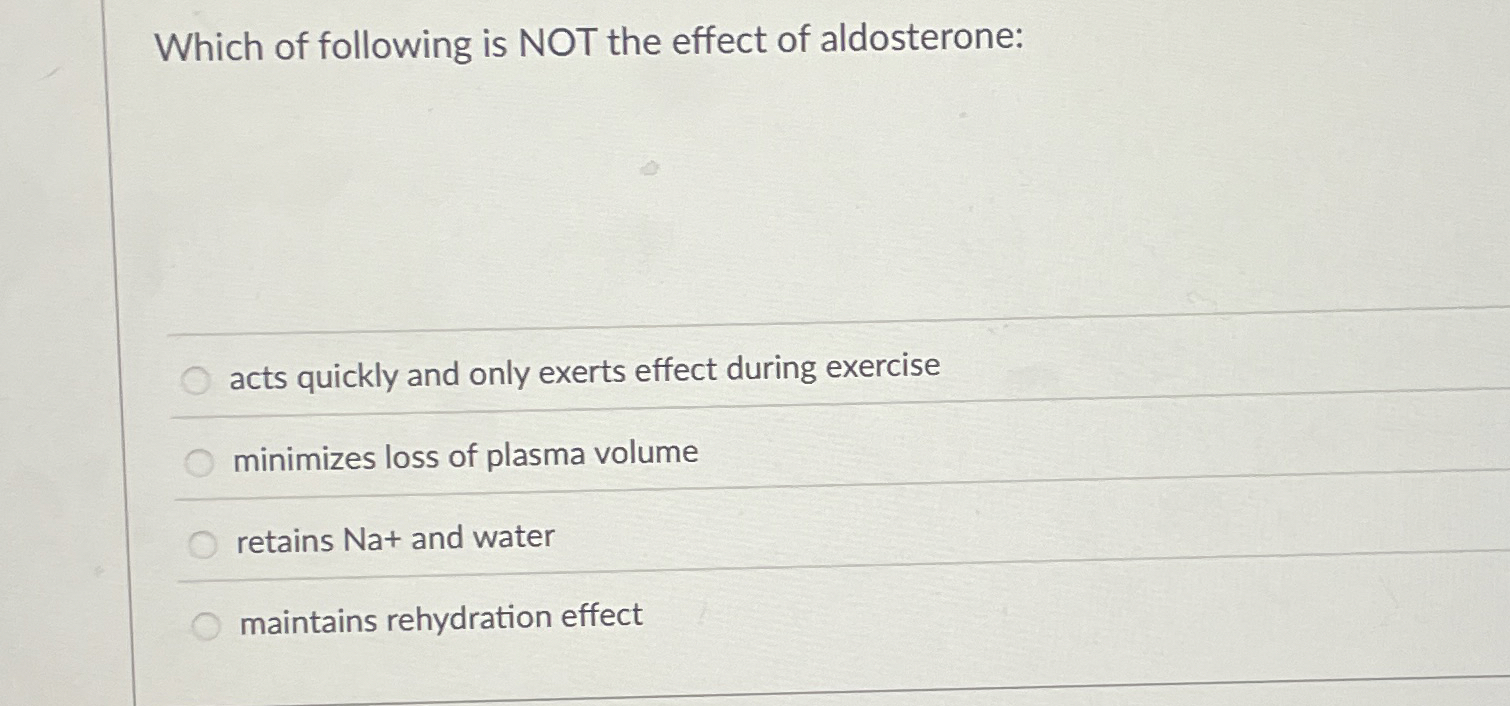 Solved Which of following is NOT the effect of | Chegg.com
