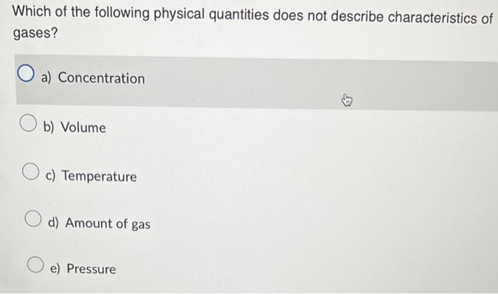 Solved Which of the following physical quantities does not | Chegg.com