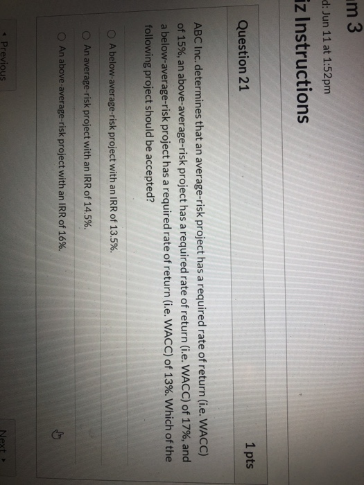 Solved m 3 d: Jun 11 at 1:52pm iz Instructions Question 21 1 | Chegg.com