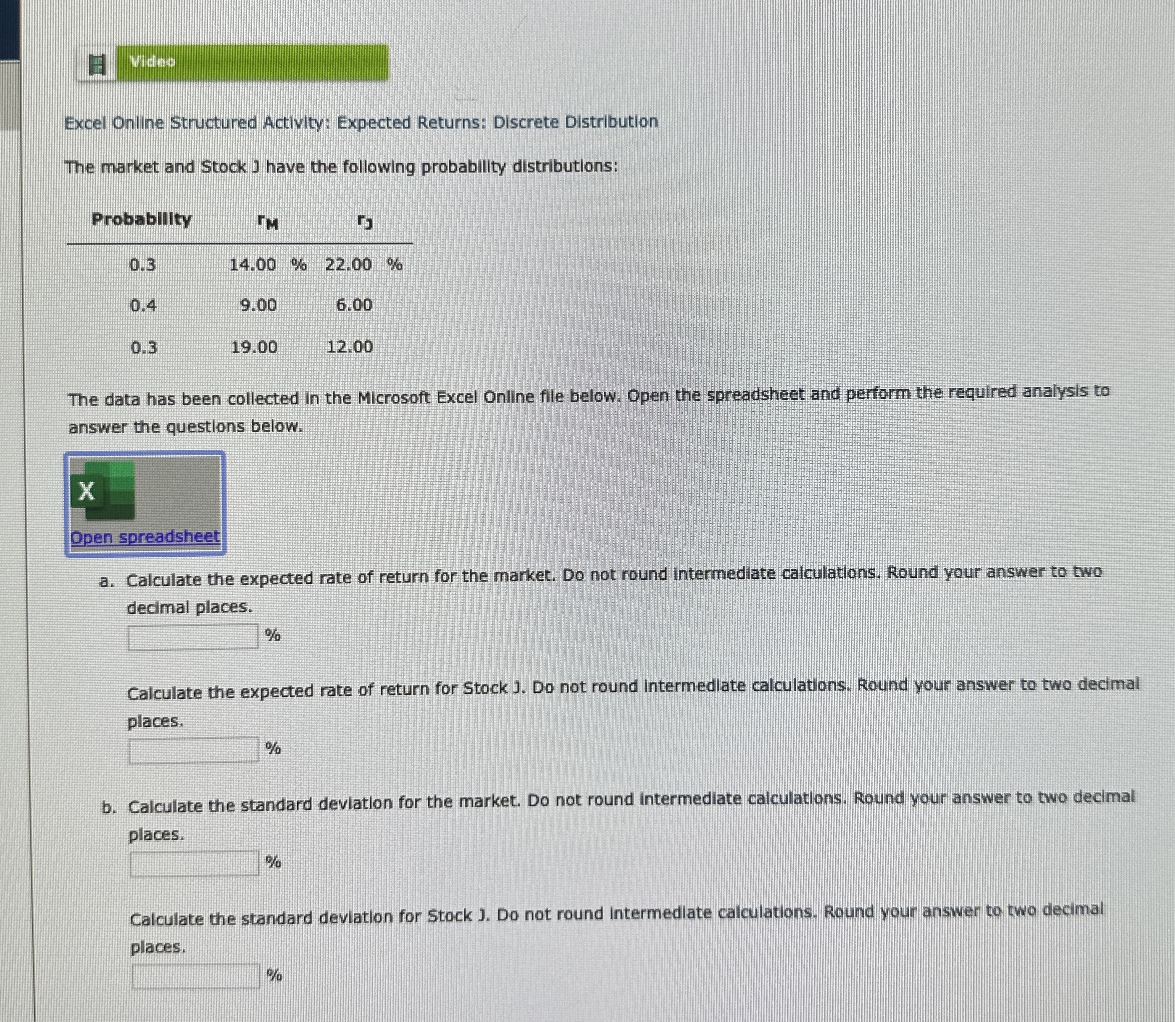 Solved How to solve Excel Online Structured Activity: | Chegg.com