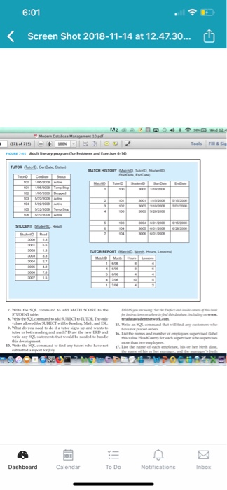 Solved 6:01 Create the tables and insert the dat... ch Part | Chegg.com