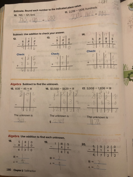 Solved Review Chapter 3 Subtraction Vocabulary Check Choose | Chegg.com