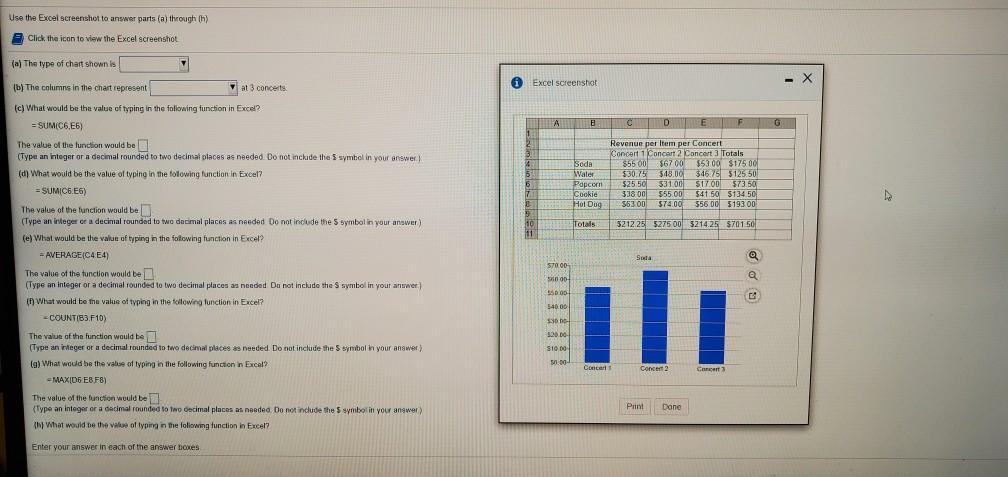 Solved Use the Excel screenshot to answer parts (a) through | Chegg.com