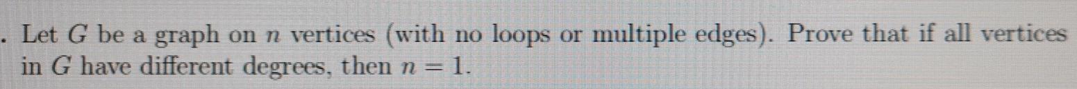 Solved Let G be a graph on n vertices (with no loops or | Chegg.com