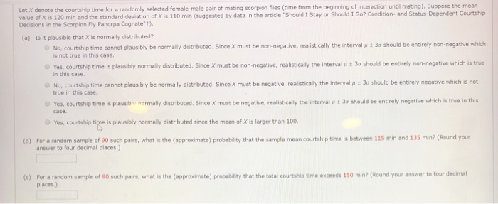 Solved Let X denote the courtship time for a randomly | Chegg.com