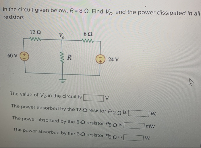 Solved In the circuit given below, R= 32 12. Find Vo using | Chegg.com