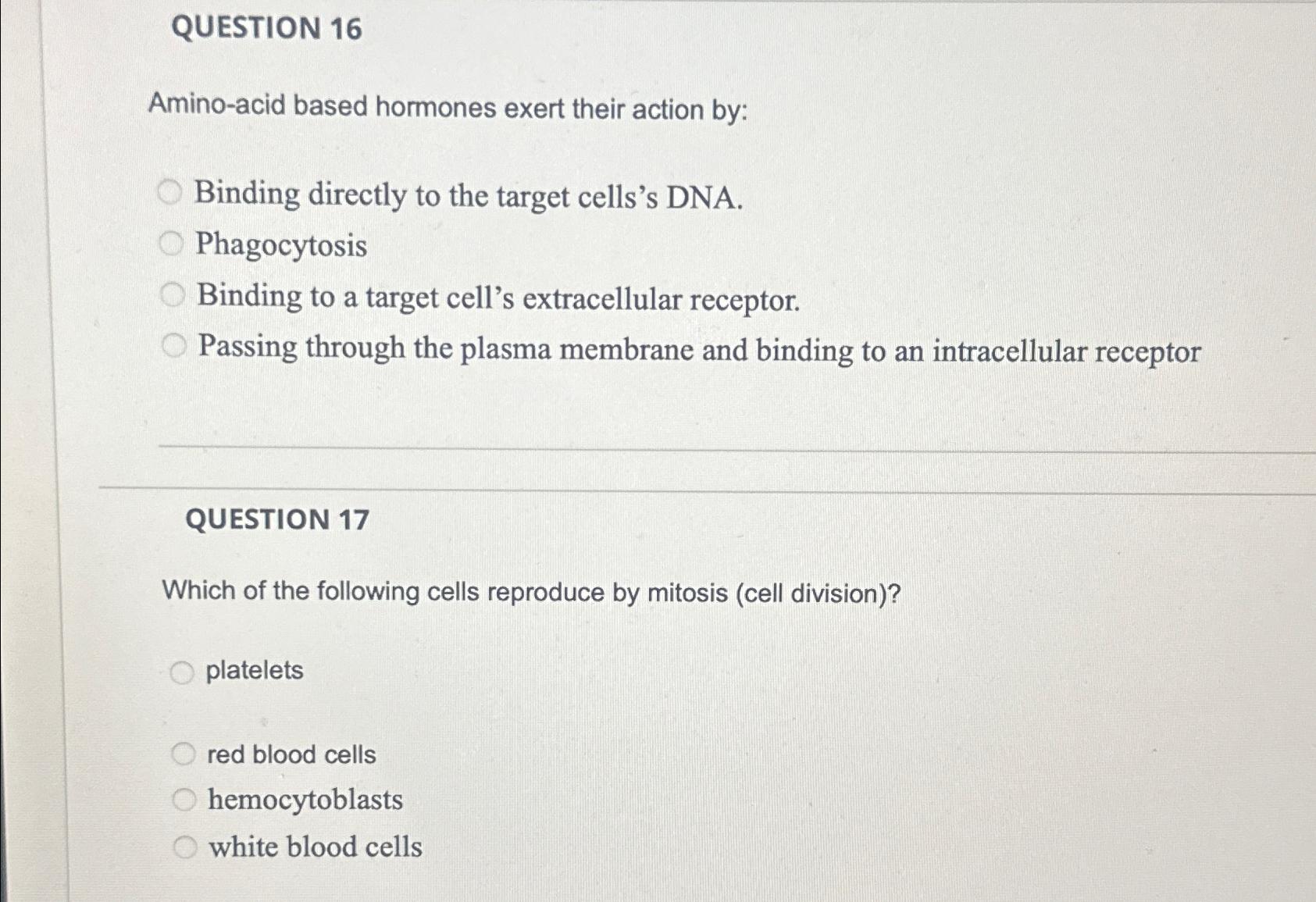 Solved QUESTION 16Aminoacid based hormones exert their
