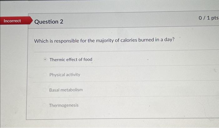 Solved Which is responsible for the majority of calories | Chegg.com