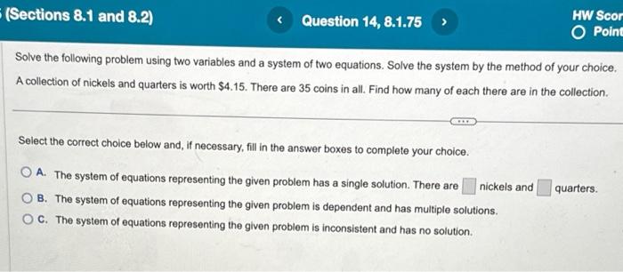 Solved Solve the following problem using two variables and a | Chegg.com