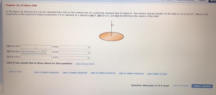 Solved NET Chapter 22, Problem 048 in the figure an electron | Chegg.com