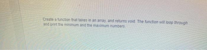 Solved Create a function that takes in an array, and returns | Chegg.com