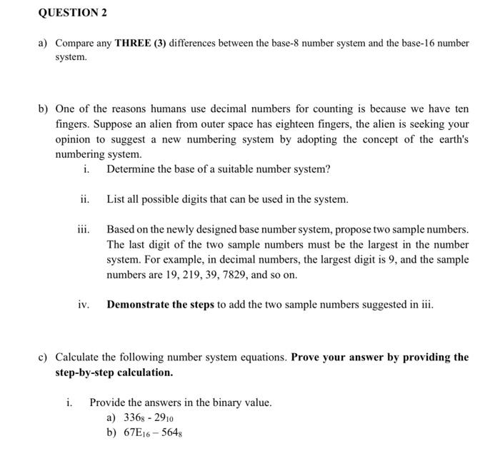Solved QUESTION 2 a) Compare any THREE (3) differences | Chegg.com