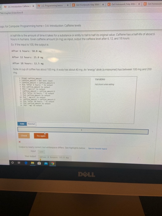 Solved using coral this was my response this error came up | Chegg.com