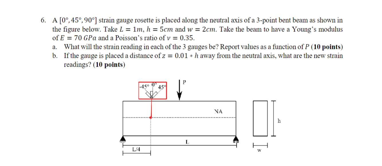 Solved A [0°, 45°, 90°] ﻿strain gauge rosette is ﻿placed | Chegg.com