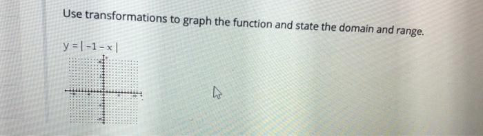 Solved Use transformations to graph the function and state | Chegg.com