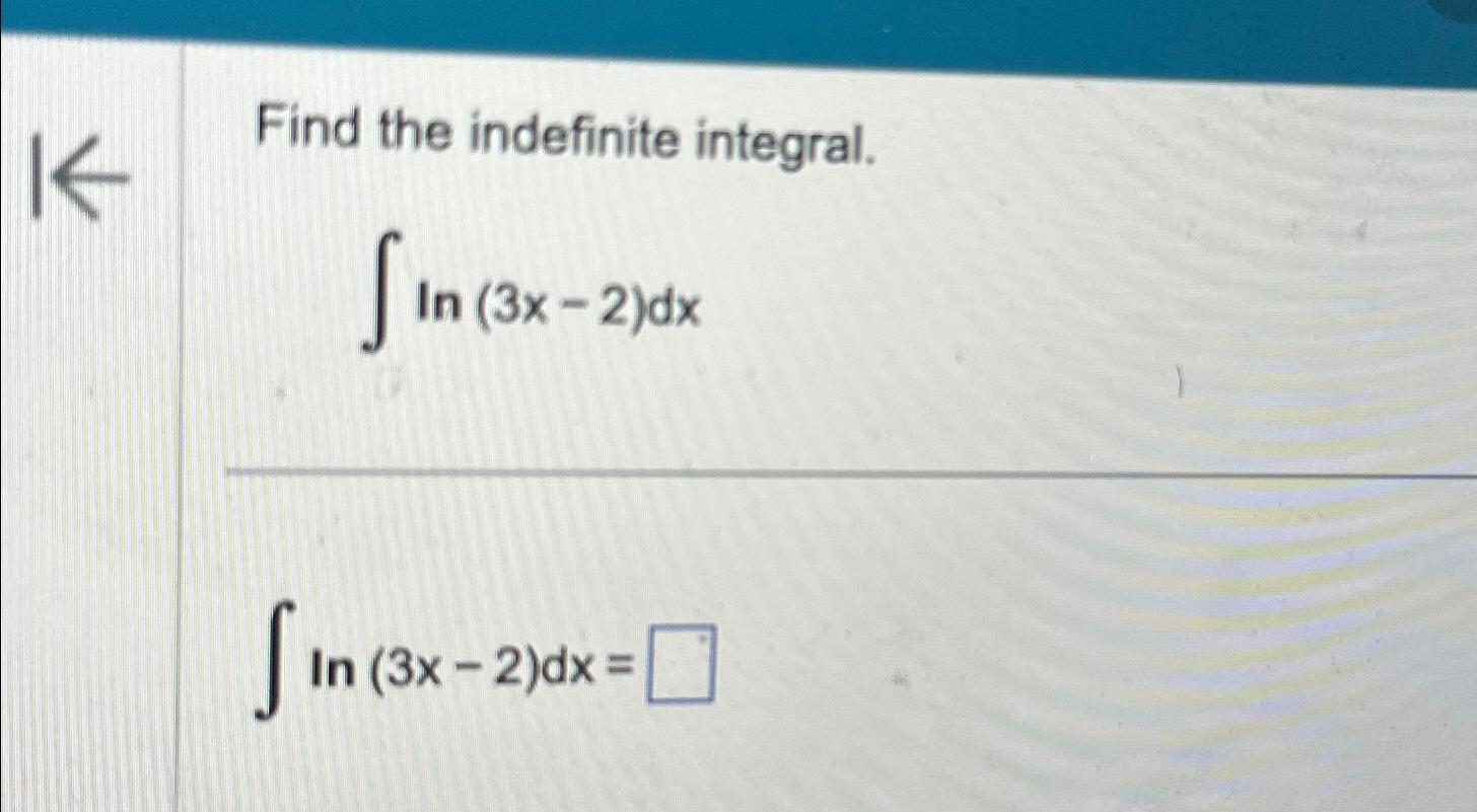 Ln 3x 2 Dx