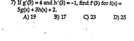 Solved 7 If G 3 4 And H 3 1 Find F 3 For F X Chegg Com