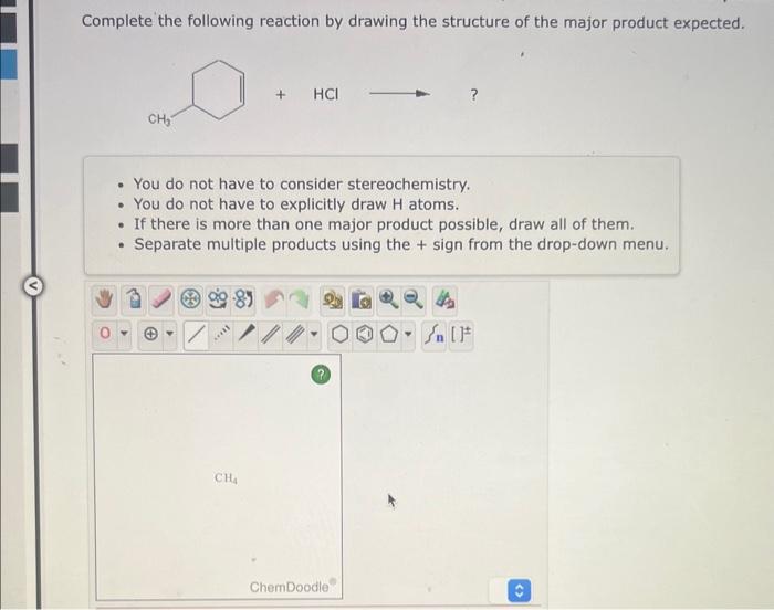 Solved Complete the following reaction by drawing the | Chegg.com