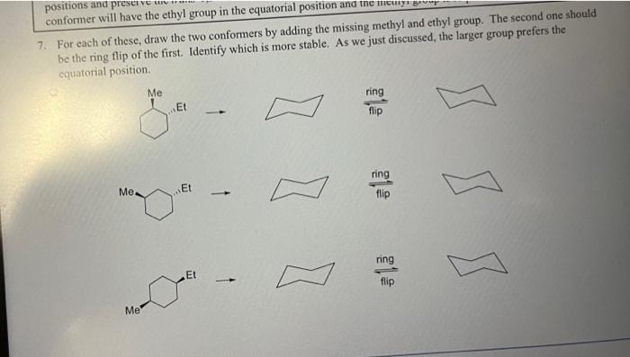 Solved conformer will have the ethyl group in the equatorial | Chegg.com