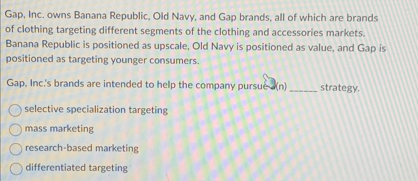 Solved Gap, Inc. owns Banana Republic, Old Navy, and Gap