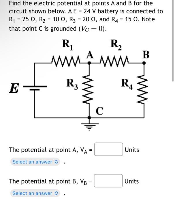 Solved Find The Electric Potential At Points A And B For The | Chegg.com