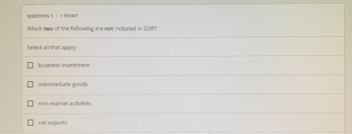Solved QUESTION 1 1 POINT Which Two Of The Following Are Not Chegg