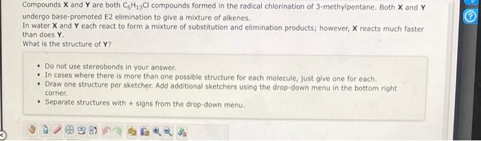 Solved Compounds X and Y are both C6H13Cl compounds formed | Chegg.com