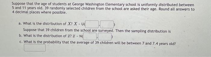 Solved Suppose that the age of students at George Washington | Chegg.com