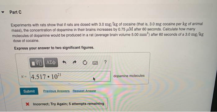 Solved Part C Experiments with rats show that if rats are | Chegg.com