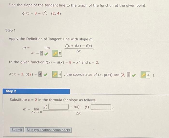 Solved Find the slope of the tangent line to the graph of | Chegg.com