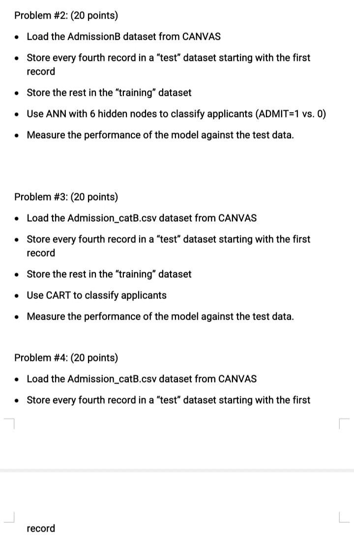 Problem Set #4 (6 Points) The file ranking.csv