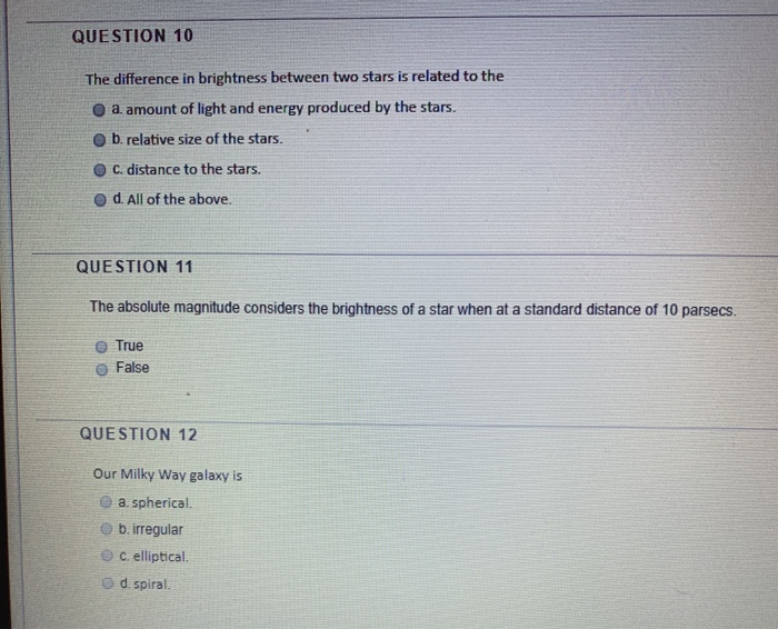 Solved QUESTION 10 The difference in brightness between two | Chegg.com