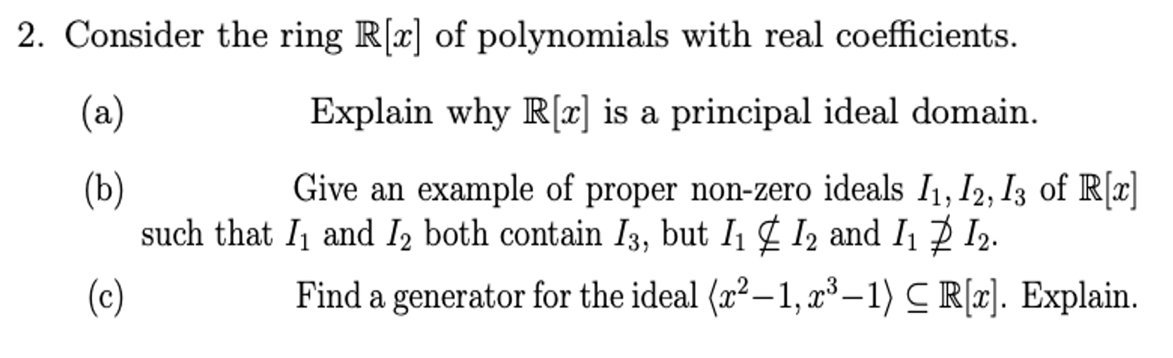 Math Ring Questions Solved Ring theory. Please can someone help with all 3 | Chegg.com