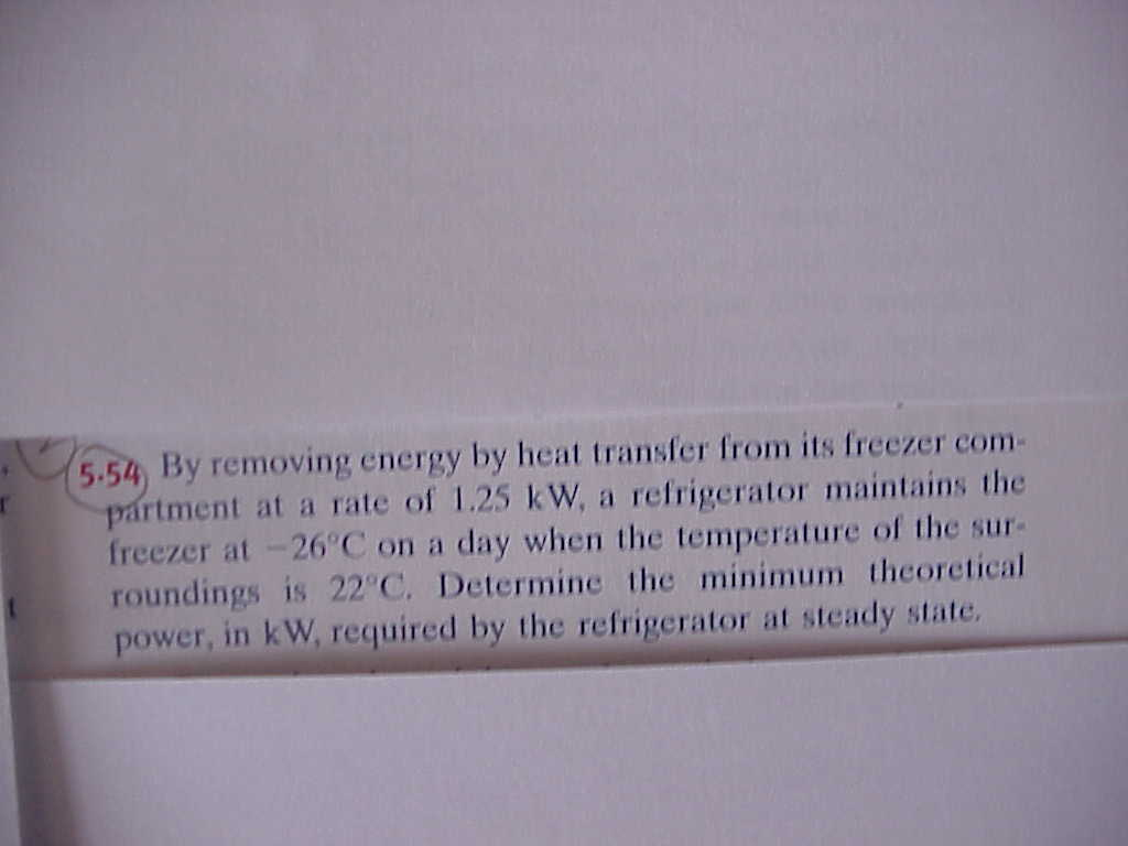 Solved By Removing Energy By Heat Transfer From Its Freezer | Chegg.com