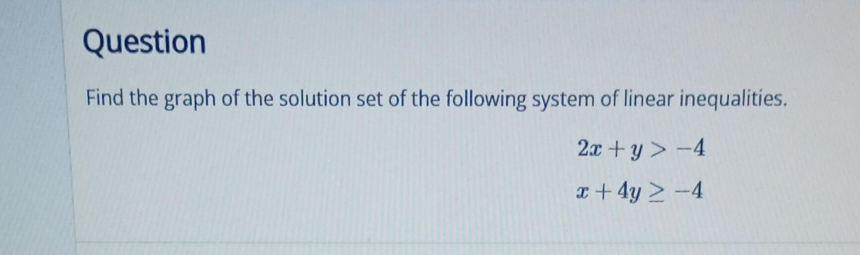 Solved Find the graph of the solution set of the following | Chegg.com