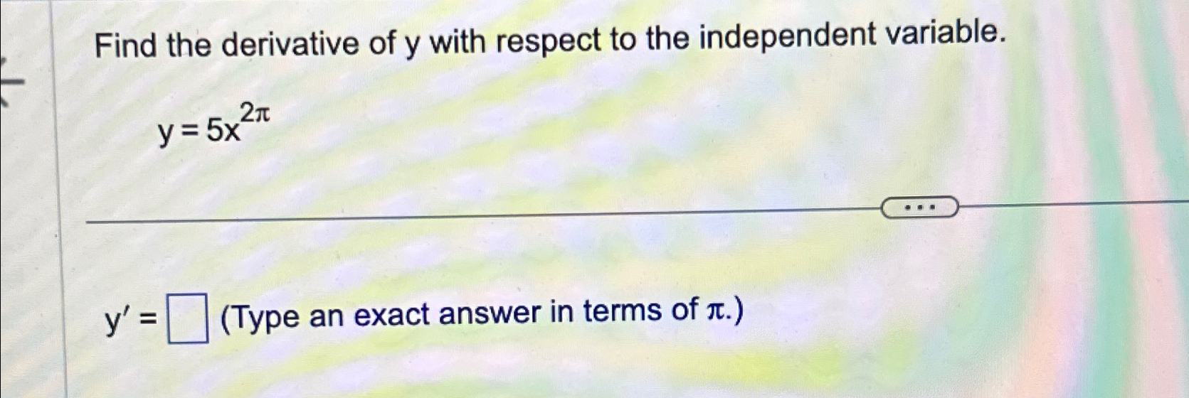 Solved Find the derivative of y ﻿with respect to the | Chegg.com