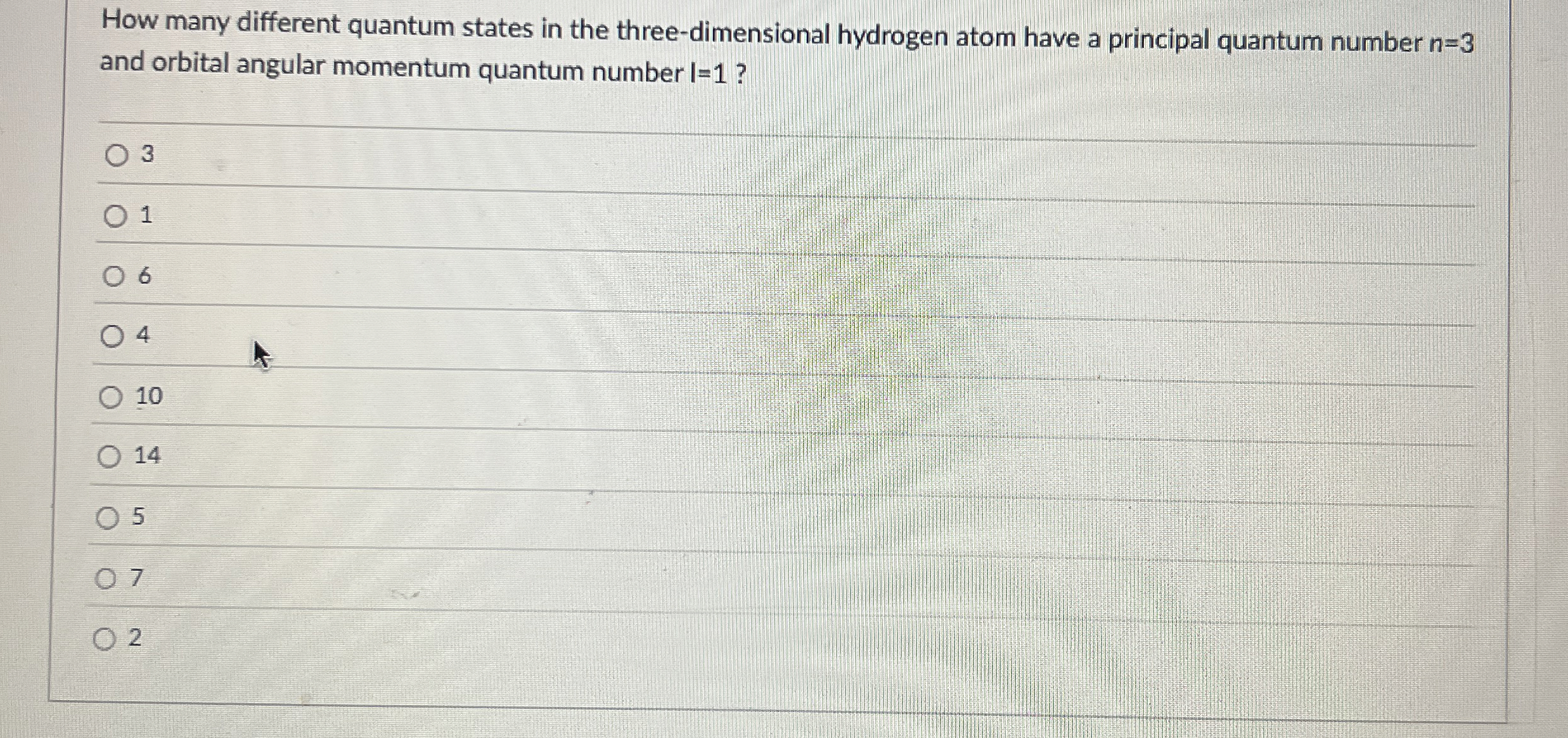 Solved How Many Different Quantum States In The Chegg Com