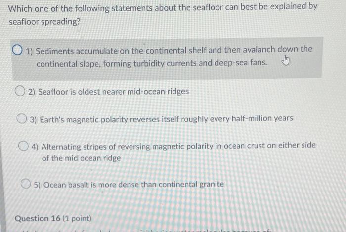 Solved Which one of the following statements about the | Chegg.com