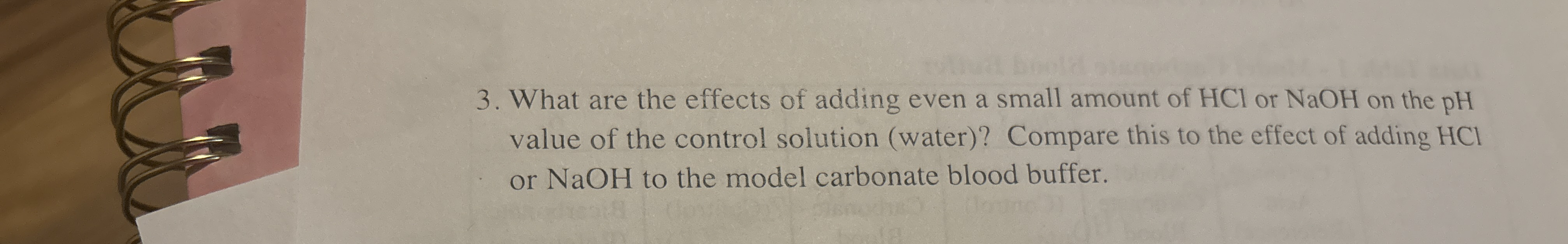 Solved Post Lab Questions Lab Buffers What Are The Effects Chegg Com