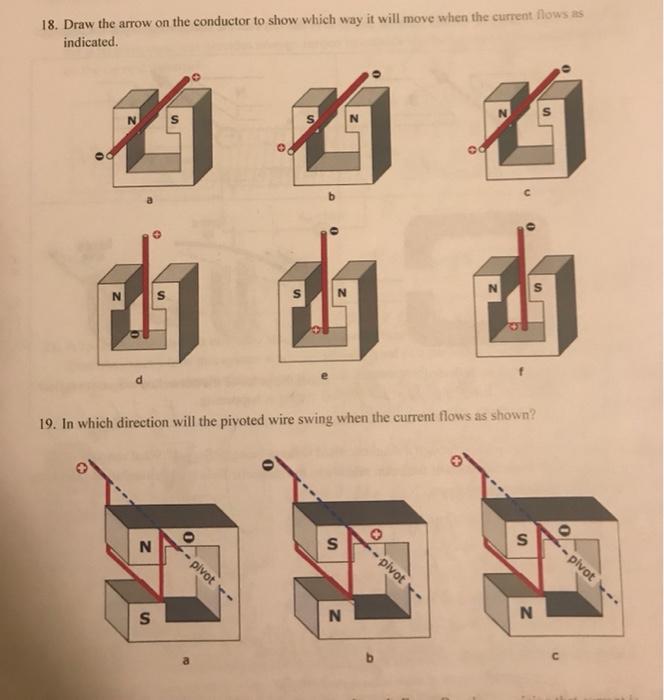Solved 18. Draw the arrow on the conductor to show which way | Chegg.com