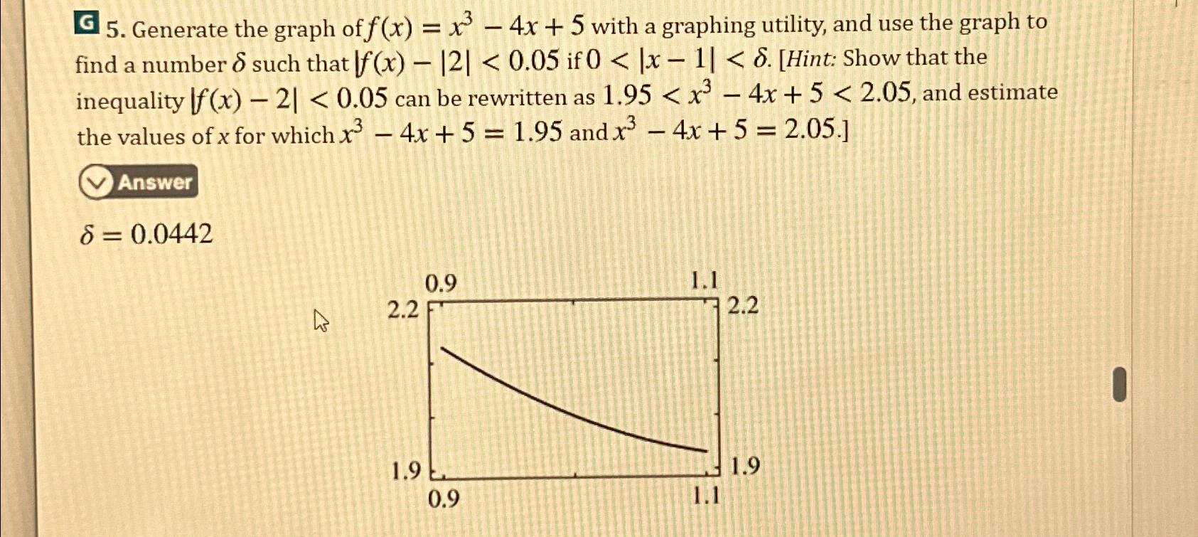 solved-g-5-generate-the-graph-of-f-x-x3-4x-5-with-a-chegg