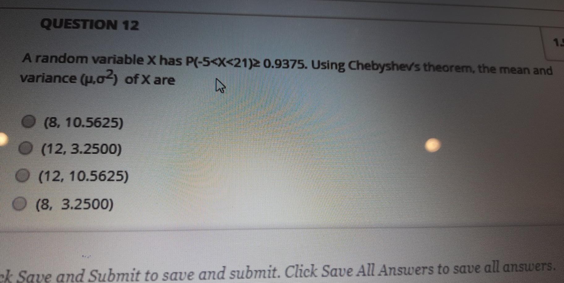 Solved QUESTION 12 1. A random variable X has P(-5 | Chegg.com