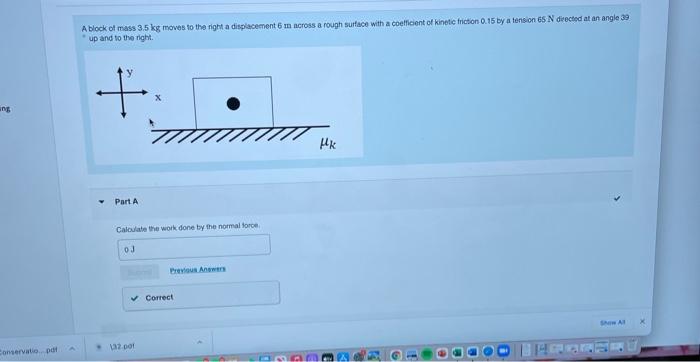 Solved ents Part B Calculate the work done by the force due | Chegg.com